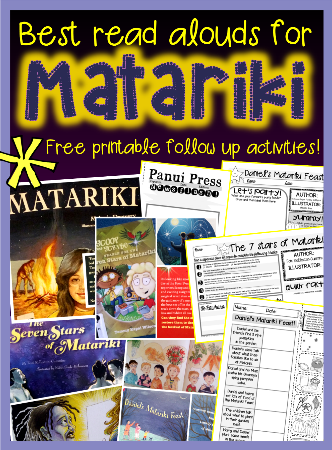 Best Matariki books for Primary {+ FREE follow up activity sheets & colouring sheet}