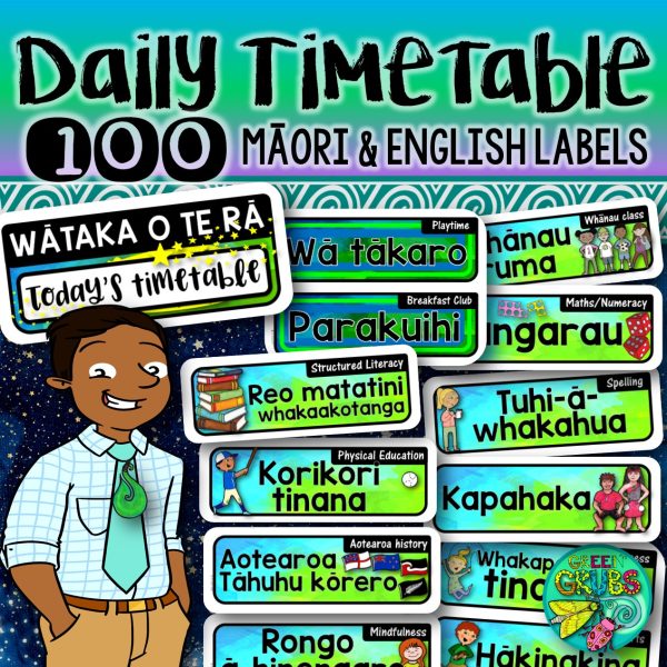 Timetable Labels For daily class routines in NZ