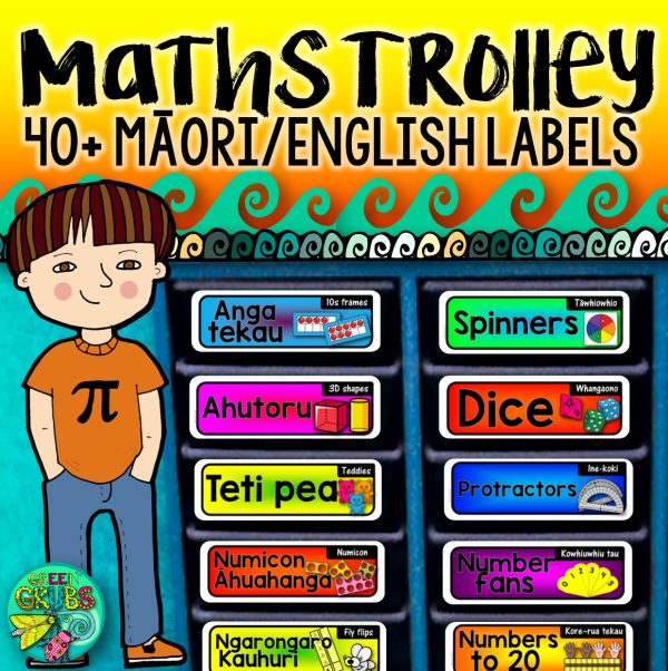 Maths Trolley Labels {Maori & English Manipulatives labels}