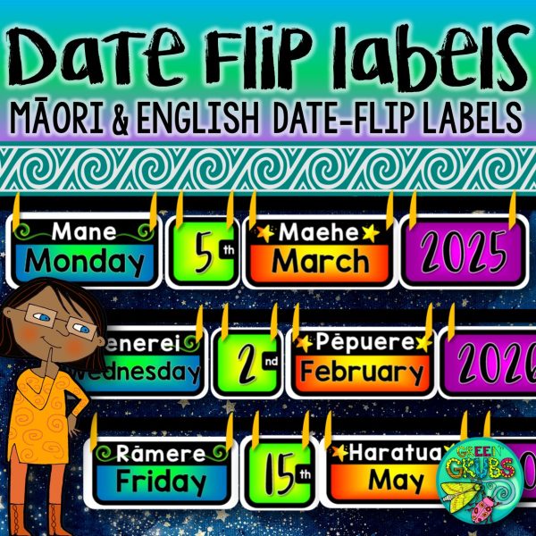 Date Flip Labels Maori & English